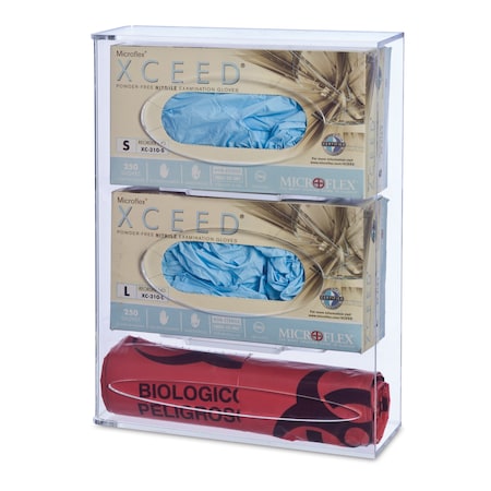 Omnimed Acrylic Double Glove Box & Trash Bag Holder 304015